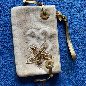 Coach Beige Wristlet